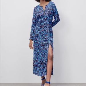 ZARA Floral Print Midi Dress